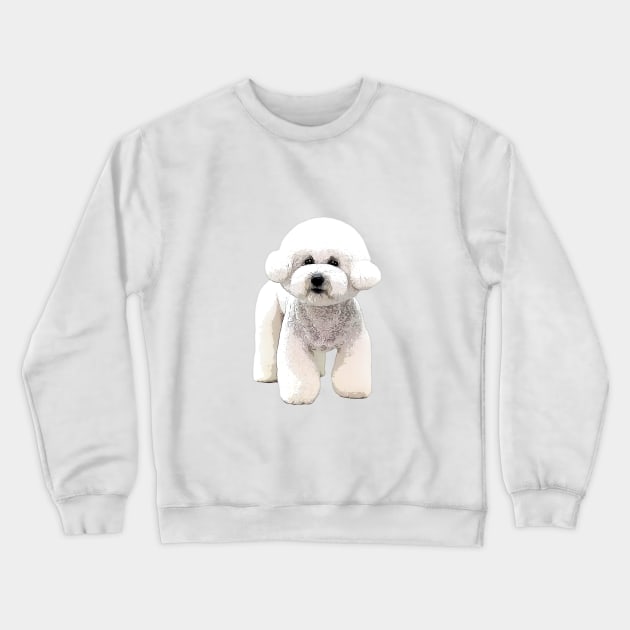 Bichon Frise Cute White Puppy Dog Crewneck Sweatshirt by ElegantCat